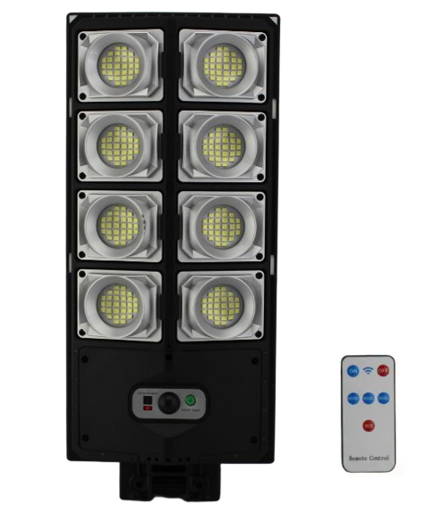 Фонарь уличный W789A-4 240LED с солнечной панелью и датчиком движения Черный - фото 1