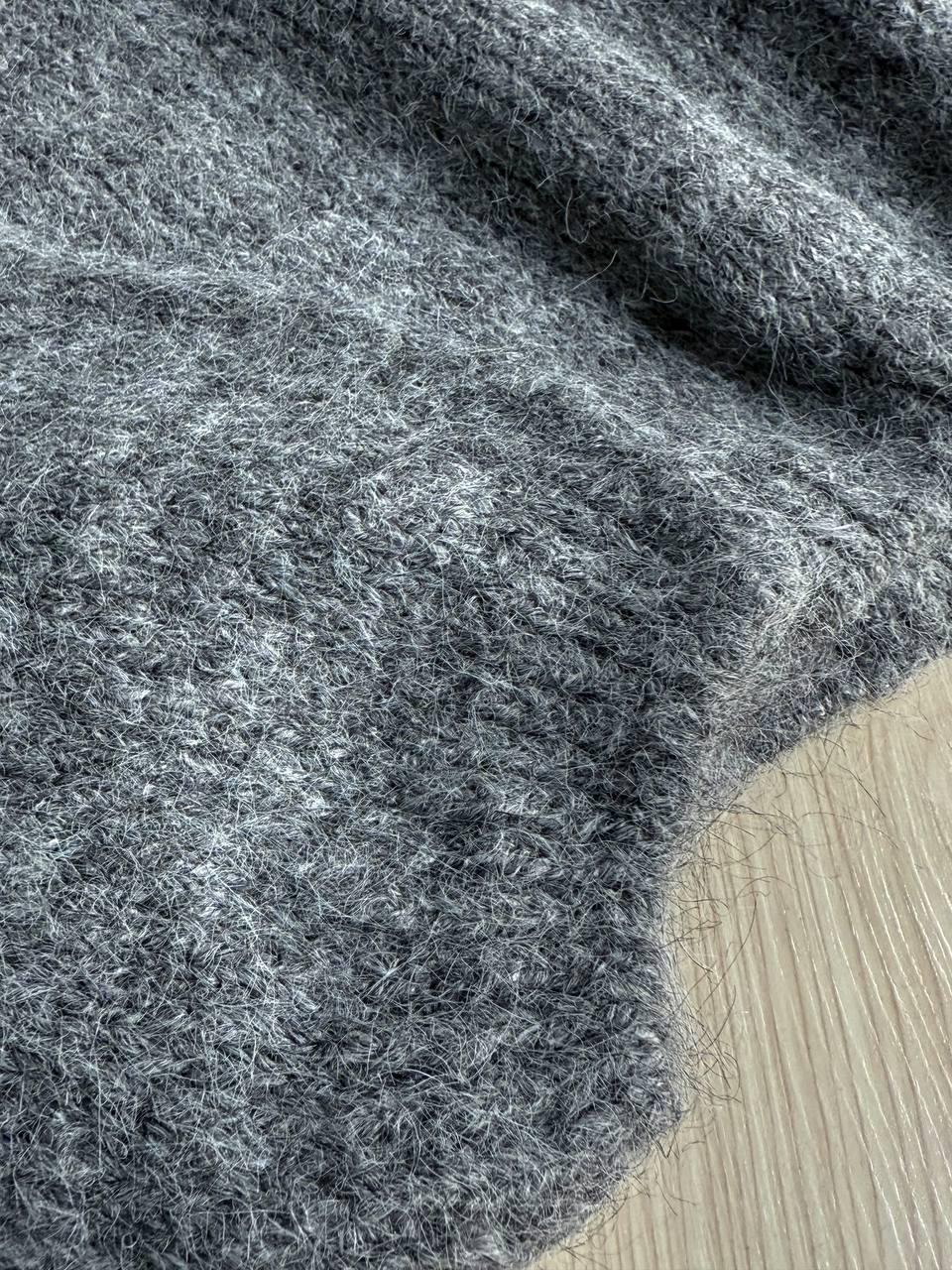 Свитер женский A-N 08-1 с шерстью вырез мыс OS Серый (5467) - фото 3