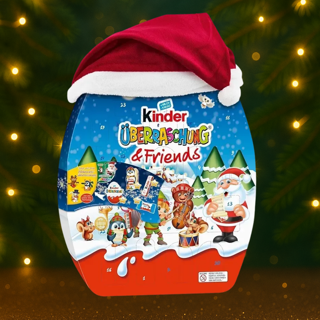 Адвент календар новорічний Kinder з шапочкою Uberraschung&Friends 370 г
