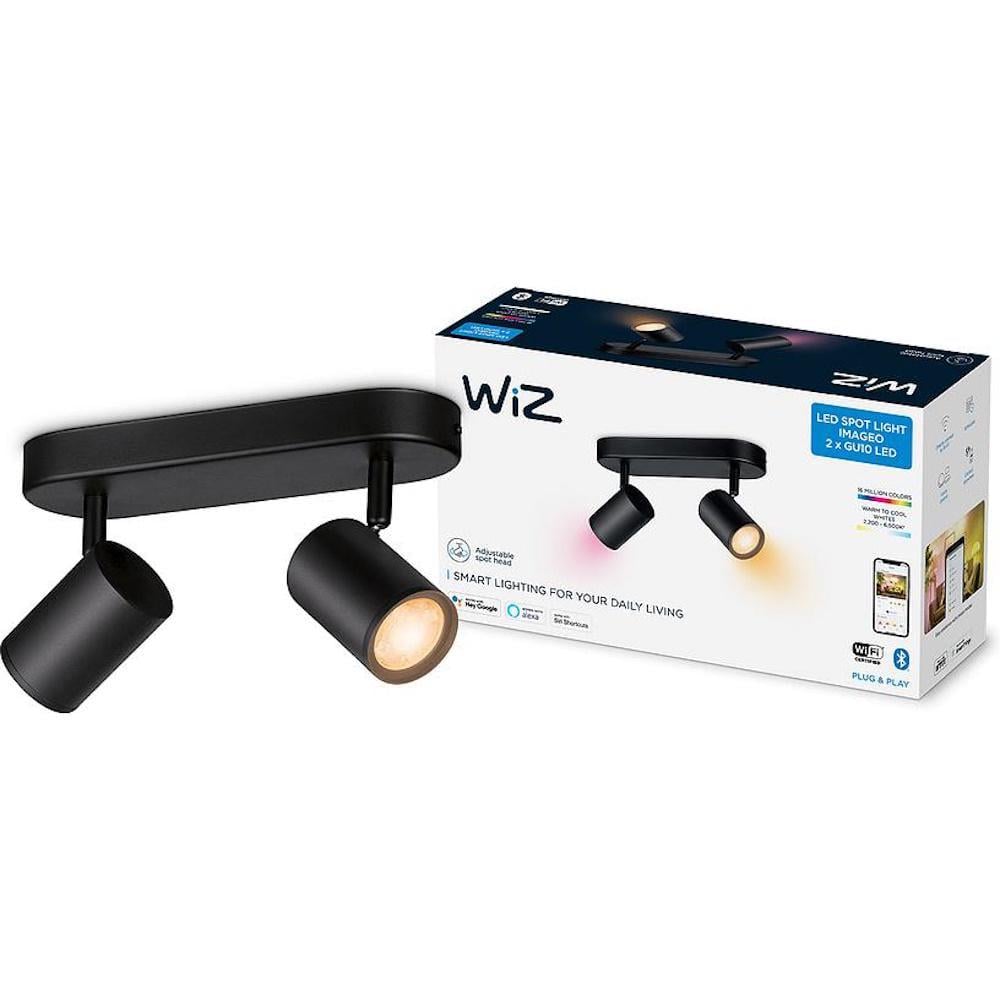 Светильник умный WiZ IMAGEO Spots накладной 2х5W 2200-6500K RGB Wi-Fi Черный (929002659101)