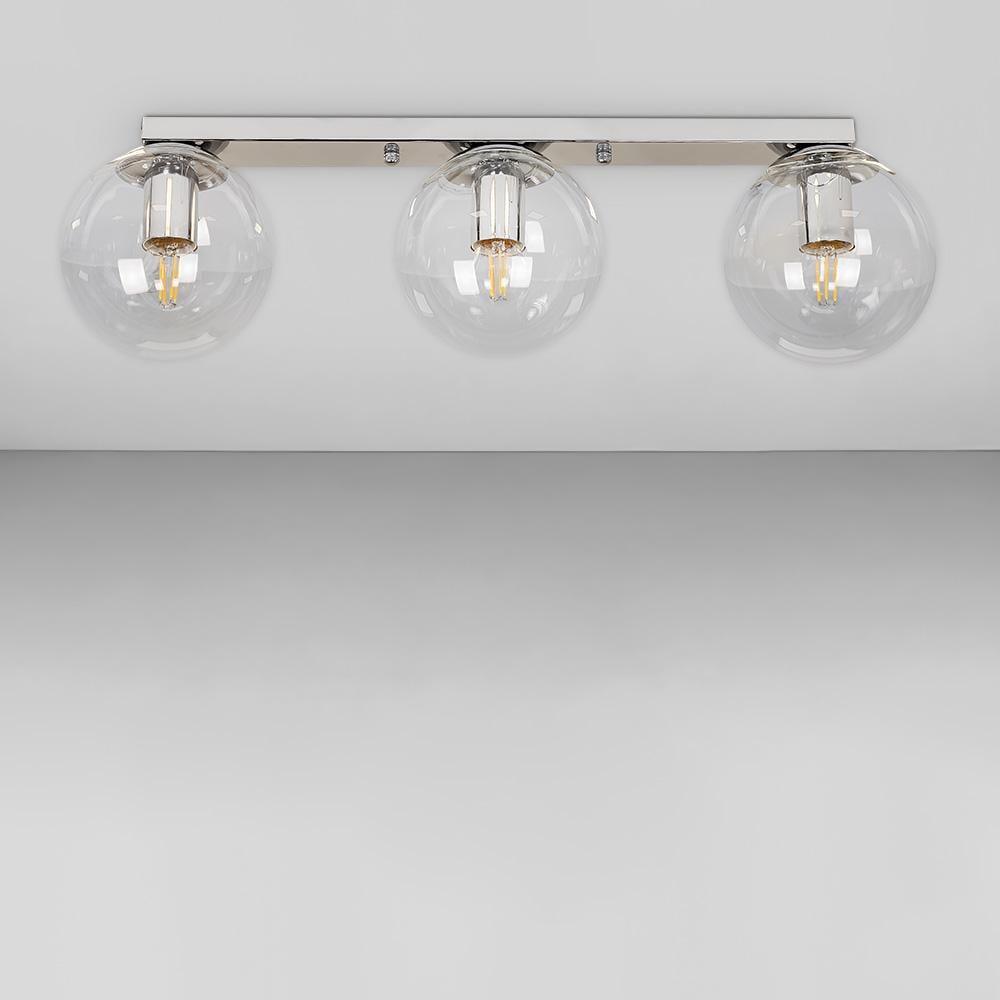 Люстра потолочная лофт Light House LS-18638F-3 CR/CL 500 Хром/Прозрачный