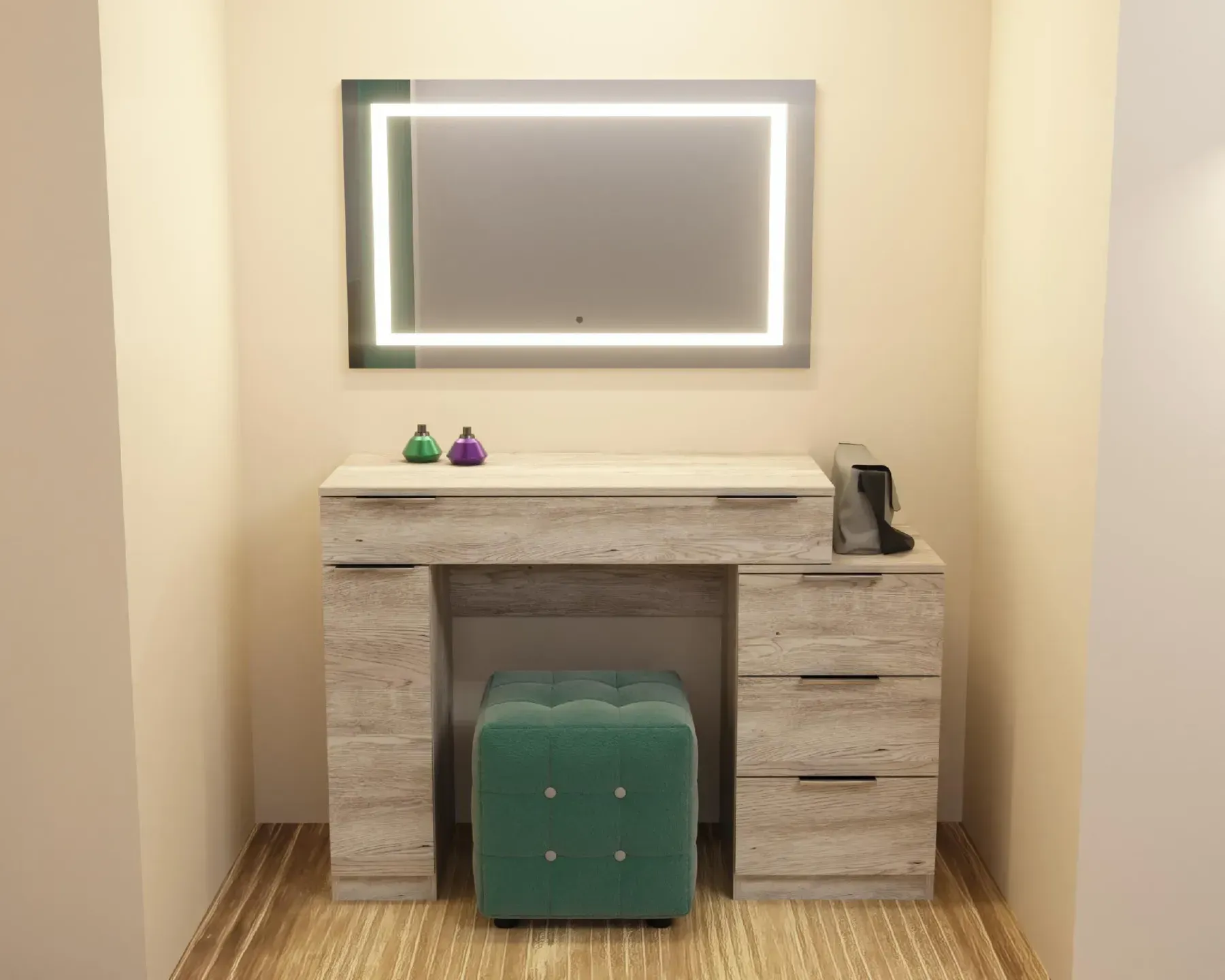 Стіл-трюмо туалетний Kontinent Krystal 1200х452х847 мм Самоа Димчастий (79643789) - фото 1 Стіл-трюмо туалетний Kontinent Krystal 1200х452х847 мм Самоа Димчастий (79643789) - фото 1