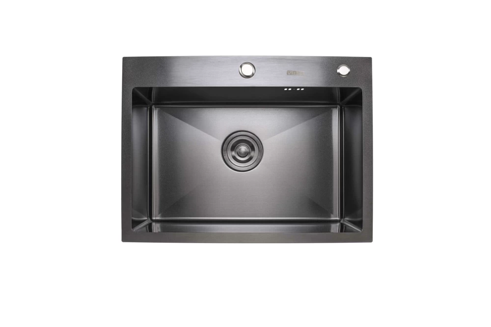 Мойка для кухни Platinum Handmade PVD 600x450x220 мм Черный (374802) Мойка для кухни Platinum Handmade PVD 600x450x220 мм Черный (374802)