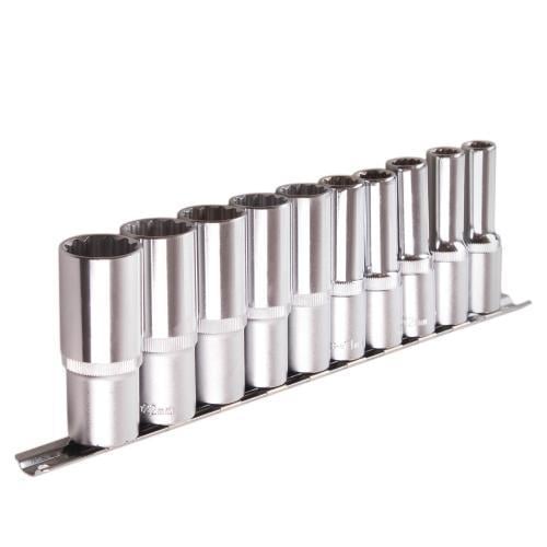 Набір 12 гранних головок високих 1/2" Alloid НГП-4011-12 на планці 11 шт.