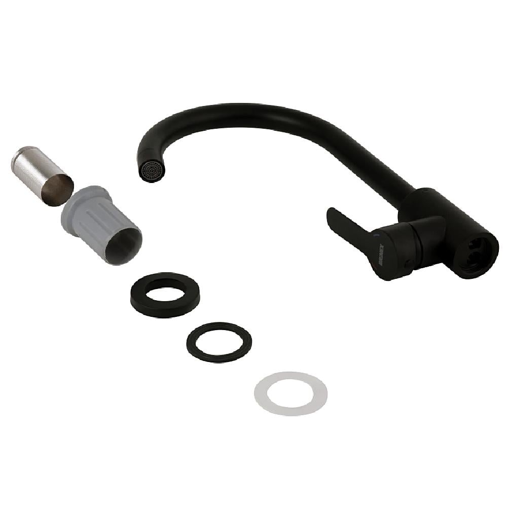 Смеситель для кухонной мойки Brinex Pure 20N 015F из нержавеющей стали Black matt