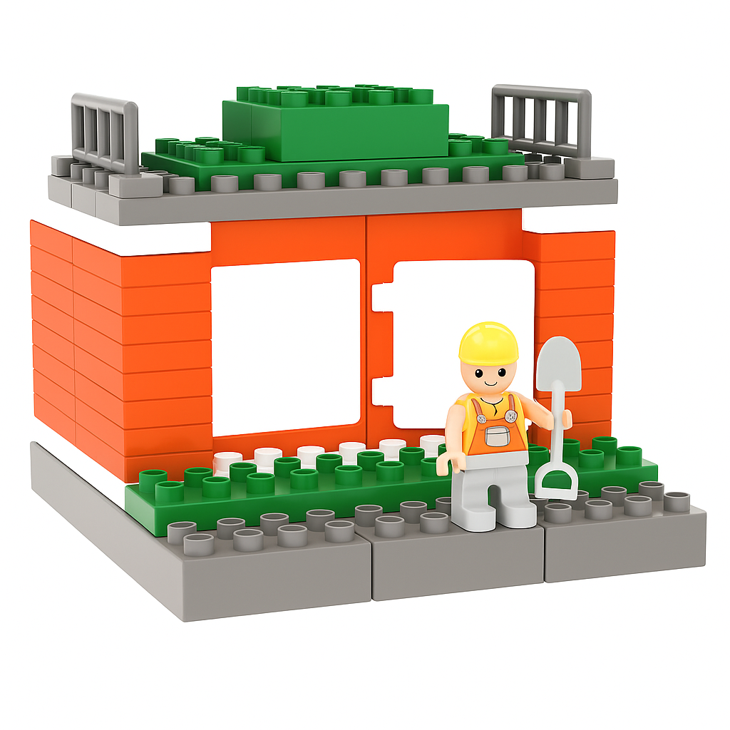 Конструктор дитячий Pilsan 03-614 Будівельний майданчик вантажівка/бульдозер/фігурки/огорожі (29114391)