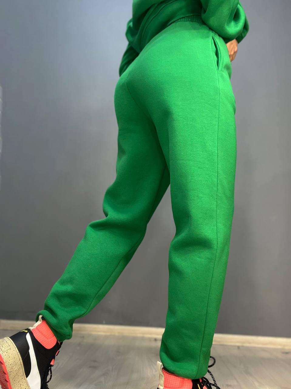 Брюки женские PEPPER MINT 24-13 спортивные джоггеры резинка на талии утепленные M Зеленый (914) - фото 4 Брюки женские PEPPER MINT 24-13 спортивные джоггеры резинка на талии утепленные M Зеленый (914) - фото 4