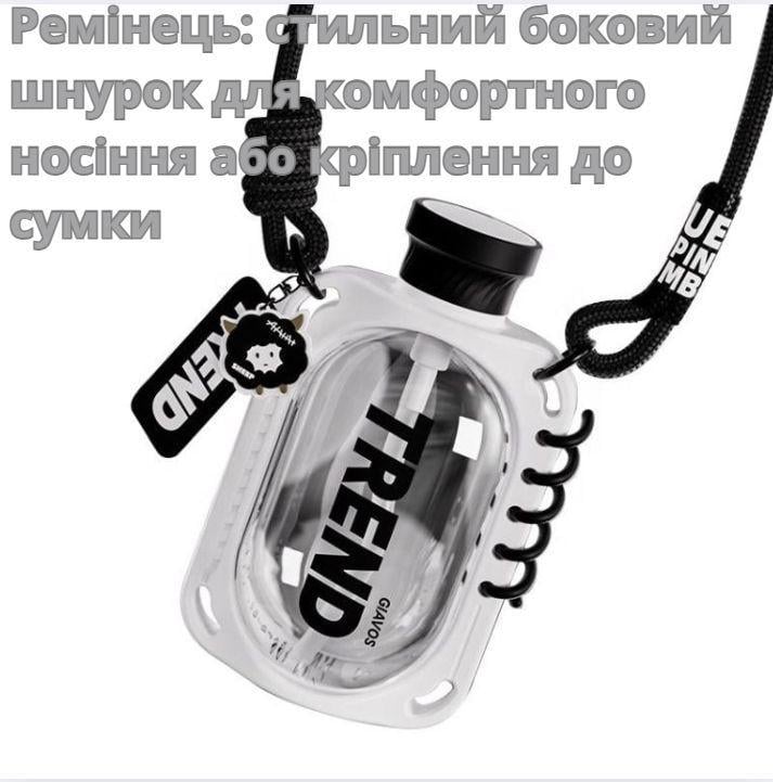 Пляшка для води герметична з антислизьким покриттям та ремінцем 780 мл Білий (2692639930) - фото 4 Пляшка для води герметична з антислизьким покриттям та ремінцем 780 мл Білий (2692639930) - фото 4