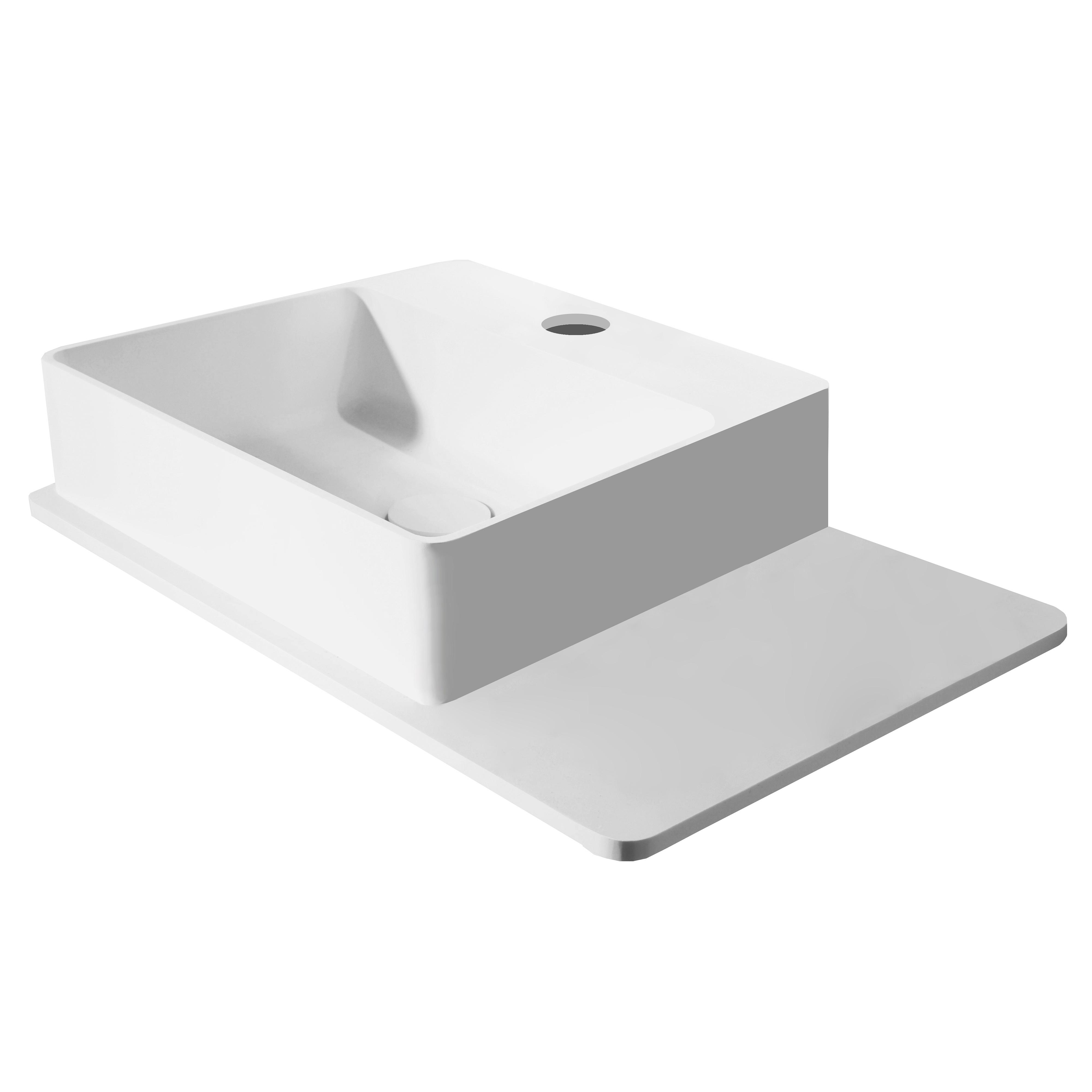 VOLLE Умывальник 58*37*12,5см подвесной, с полочкой каменный Solid surface (13-40-415) VOLLE Умывальник 58*37*12,5см подвесной, с полочкой каменный Solid surface (13-40-415)