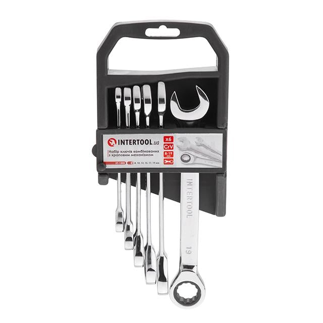 Набір ключів комбінованих з храповим механізмом 6 од. 8-19 мм (DIN3113)