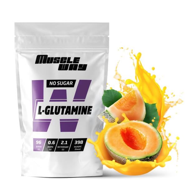 Аминокислота MuscleWay L-Glutamine Дыня для мышечной ткани на 100 порций 500 г (21-125-glu-mw-rs500.6)