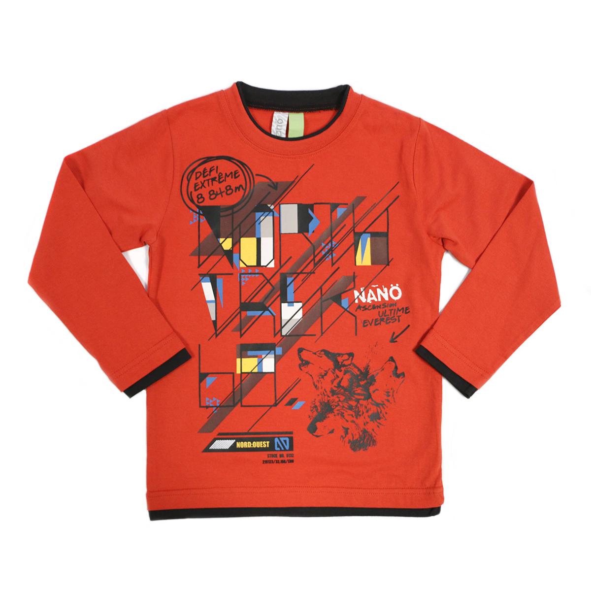 Свитшот хлопковый для мальчика Nano F1403-03 с графическим принтом 88-98 см Оранжевый (F1403-03-2)