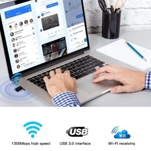 Адаптер двухдиапазонный Fenvi USB Wi-Fi 1300Mbps Dual Band 2.4G 5G - фото 5