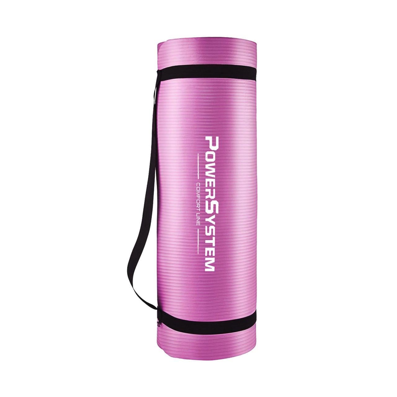Коврик для йоги и фитнеса Power System PS-4017 NBR Fitness Yoga Mat Plus 180х61х1 см Pink