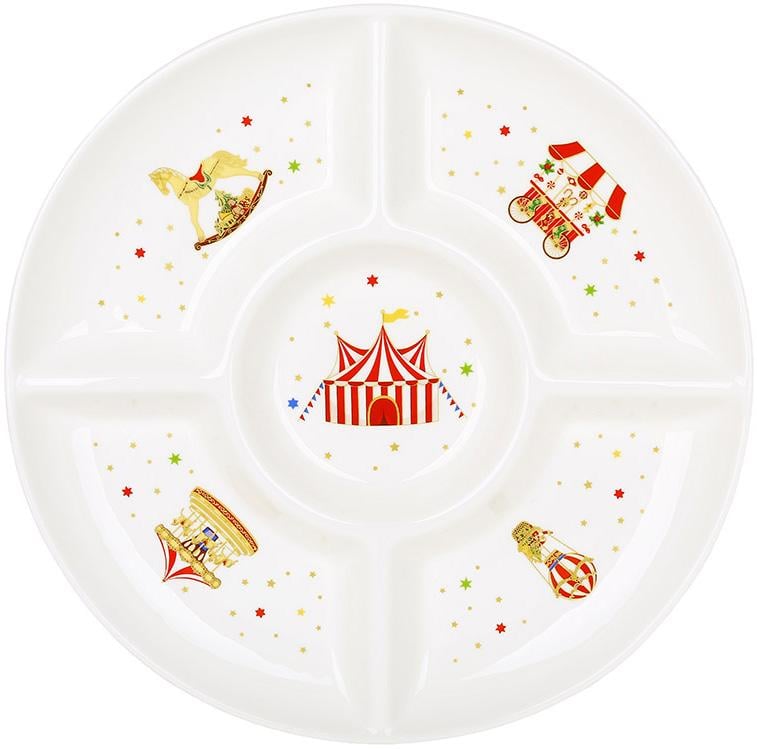 Менажниця порцелянова зимова казка 5-ти секційна страва 30 см Менажниця порцелянова зимова казка 5-ти секційна страва 30 см