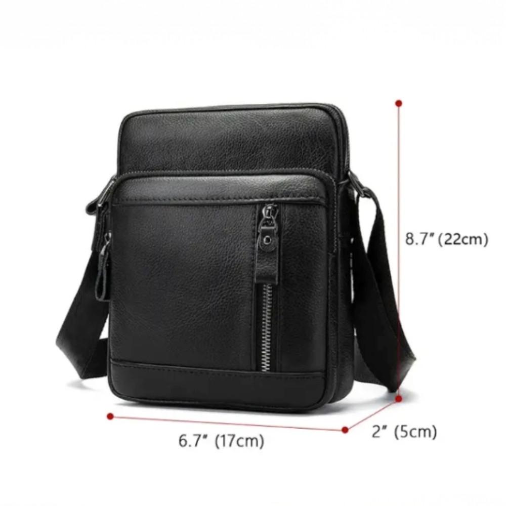 Чоловіча сумка через плече Lorian з натуральної шкіри з регульованим плечовим ременем Чорний (LR 257556-black) - фото 10 Чоловіча сумка через плече Lorian з натуральної шкіри з регульованим плечовим ременем Чорний (LR 257556-black) - фото 10