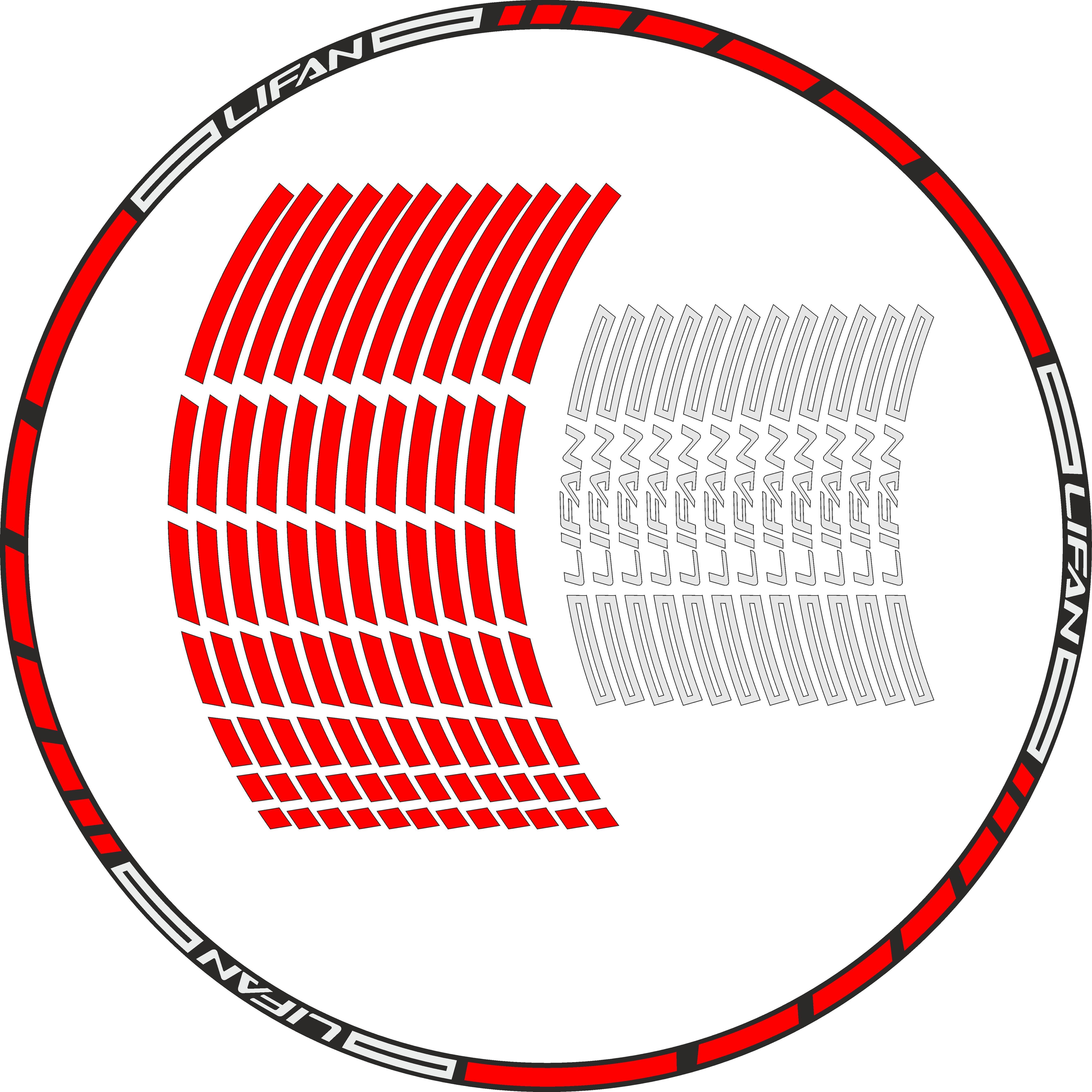 Наклейка на обід колеса Lifan Red/White (15006127)
