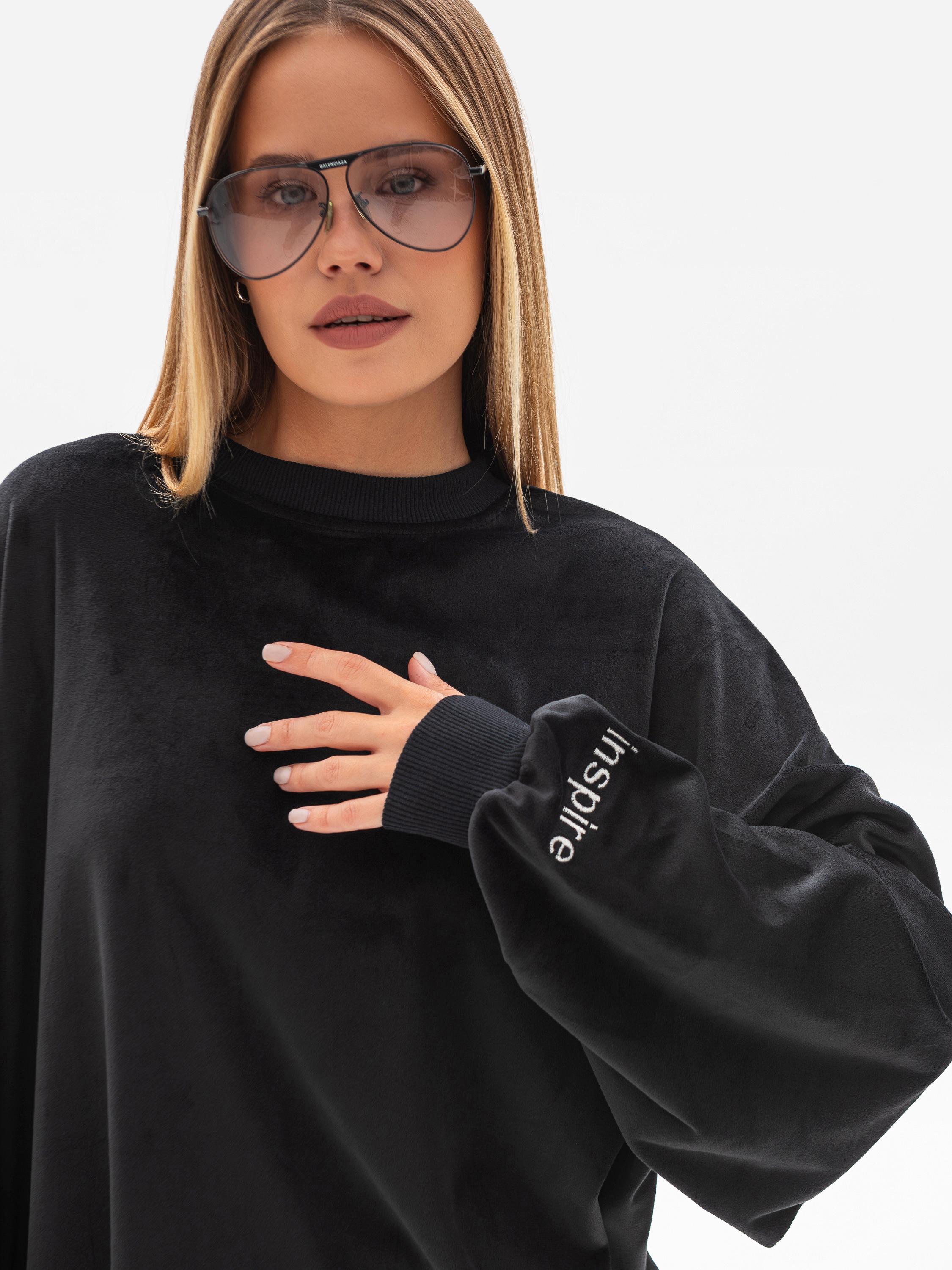 Велюровый женский костюм S/M Черный (1016) - фото 7