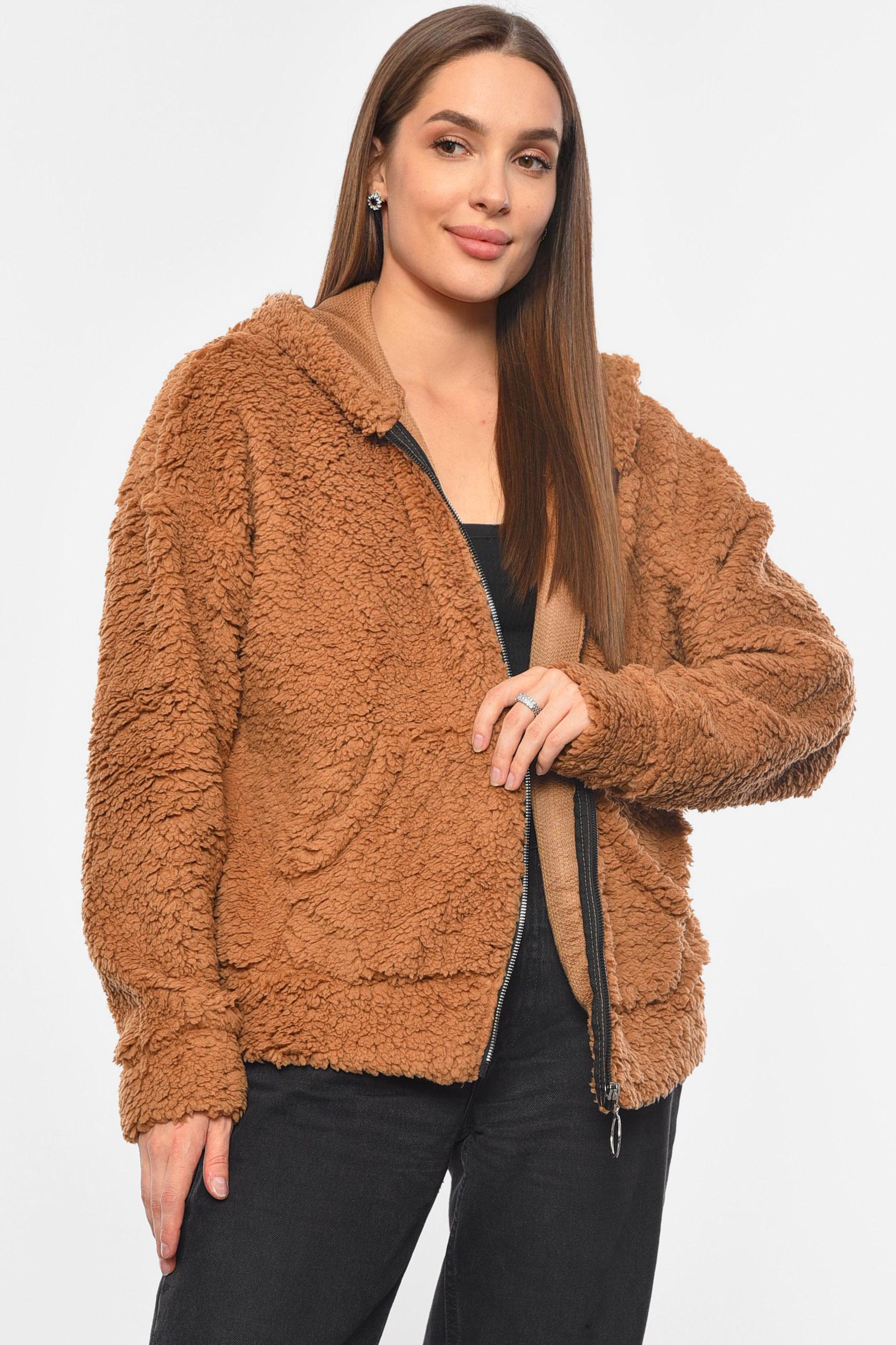 Худи женское тедди S-L-XL Коричнивый (190262)