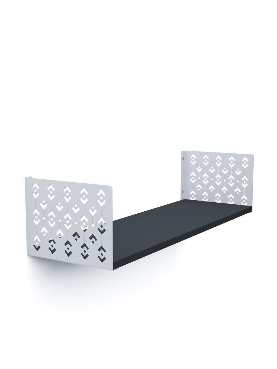 Полиця навісна Меткас Візерунок 170х800х220 мм 25 кг/полку ЛДСП Білий/Антрацит (3DPanda-VPN017330802211WA)