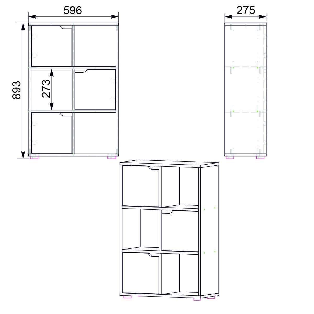 Комод Компанит П-34 59,6х27,5х89,3 см Дуб сонома (26883014) - фото 2 Комод Компанит П-34 59,6х27,5х89,3 см Дуб сонома (26883014) - фото 2