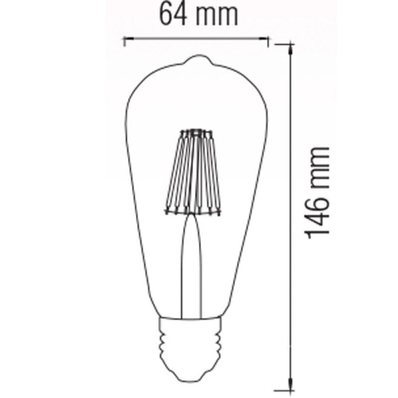 Лампа декоративная Horoz Filament Rustic Vintage-6 6 Вт 2200К E27 (11617991) - фото 3