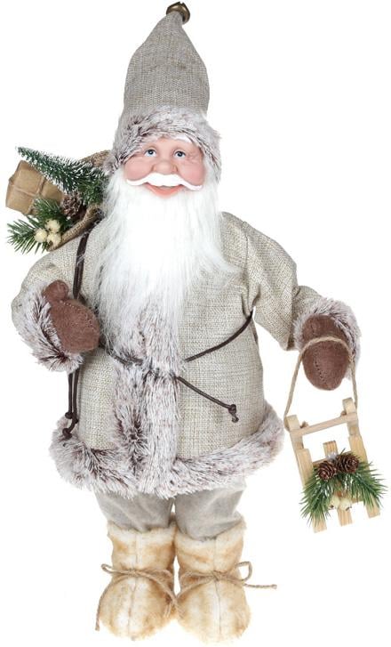 М'яка іграшка Веселий Санта з подарунками 45 см Бежевий (BD-NY14-520)