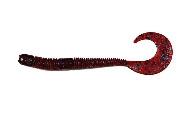 Силіконовий хробак Fox Crawler №008 їстівний 12 см 6 шт. Вишневий/Синя блискітка (6008)