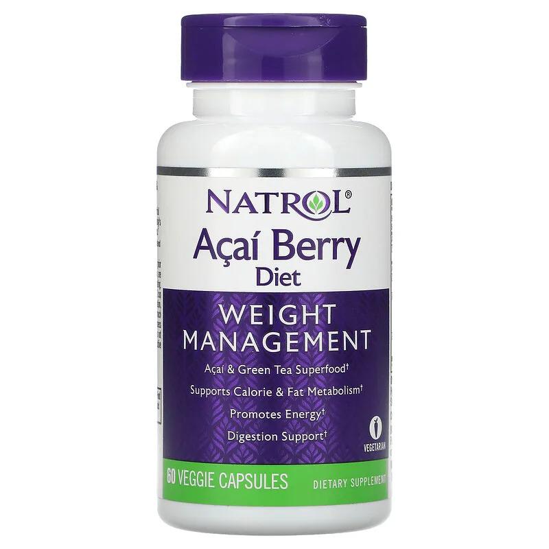 Комплекс для контролю ваги NATROL Acai Berry Diet ягоди асаї та зелений чай 60 капсул (930741825)