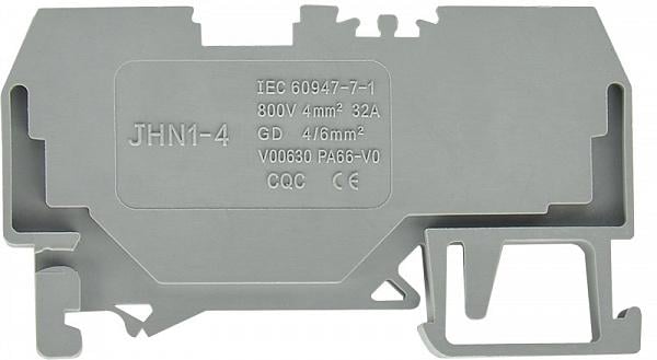 Клемма пружинная наборная АСКО-Укрем JHN1-4 32А 4 мм2 х 60х6х33 мм Серый (A0130010057)