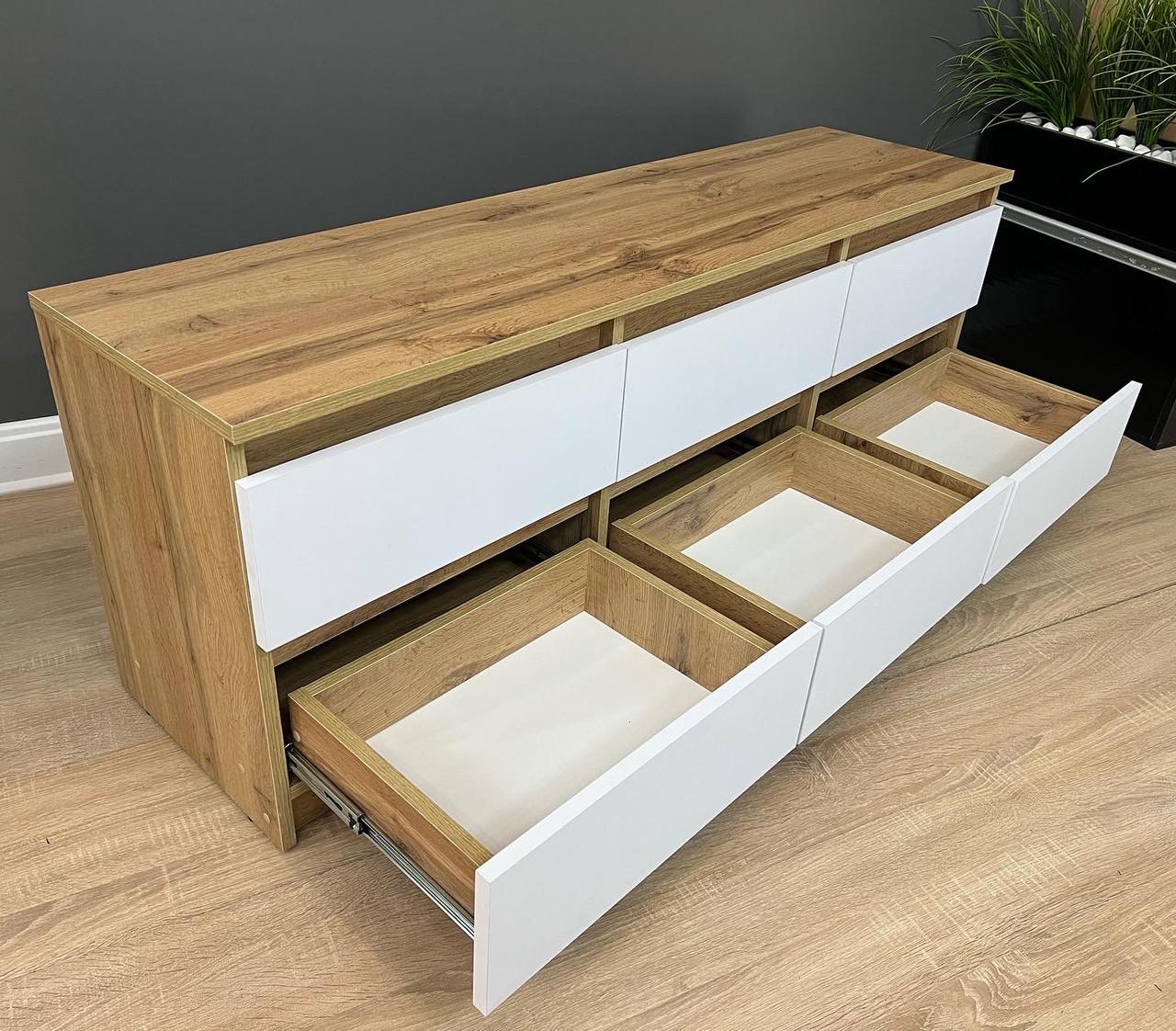 Тумба під ТВ Кватро 6Н 1400х500х370 мм Дуб Аппалачі/Німфея Альба - фото 3