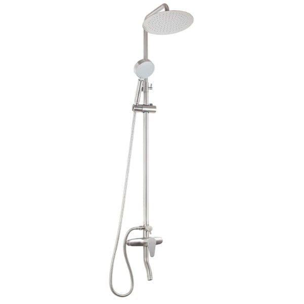 Душевая система Zerix ASA-009-J с изливом нержавеющая сталь Сатин (ZX4805)