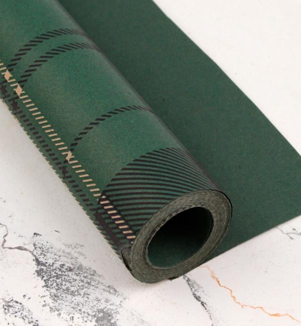 Подарочная бумага для упаковки Клеточка 70 см/8 м Зеленый (31064143)