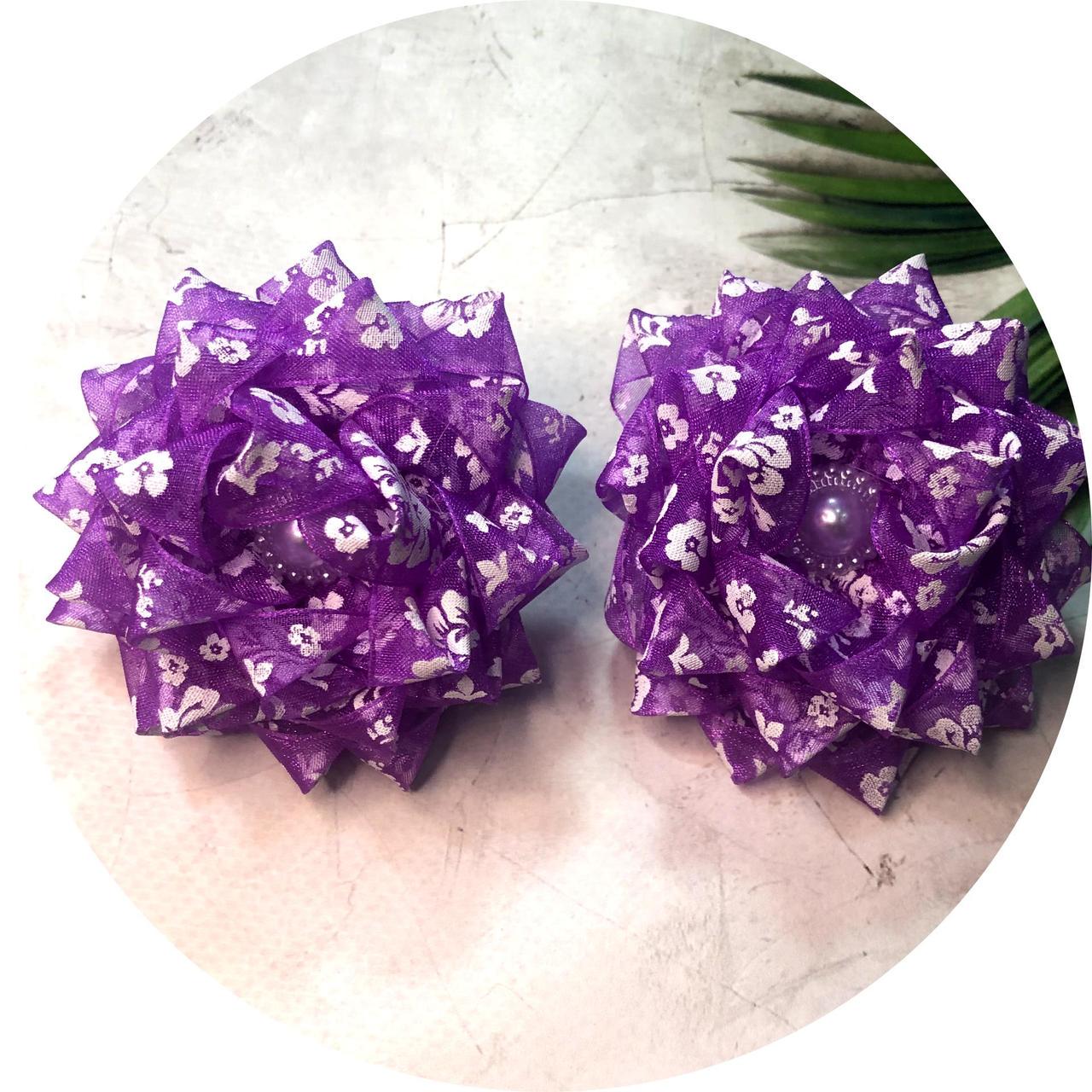 Бантик для волосся дитячий на гумці D8 см Бузковий (10504) Бантик для волосся дитячий на гумці D8 см Бузковий (10504)