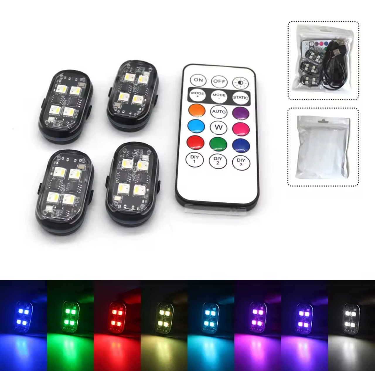 Стробоскопи-маячки LED USB з пультом 4 шт. - фото 2