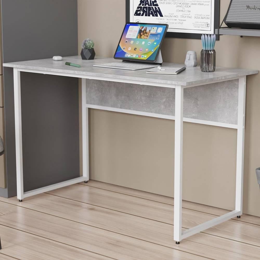 Письменный стол Ferrum-decor Коди металл/ДСП 32 мм 75x120x60 см Белый/Бетон (FRD-106589)