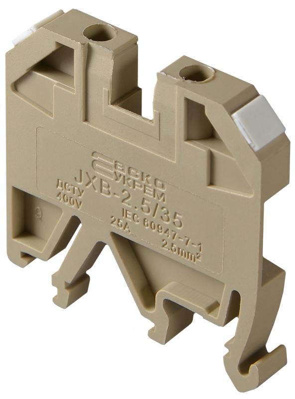 Клемма винтовая наборная АСКО-Укрем JXB2,5/35 25А 2,5 мм2 х 40х6х40 мм Желтый (A0130010011) - фото 2
