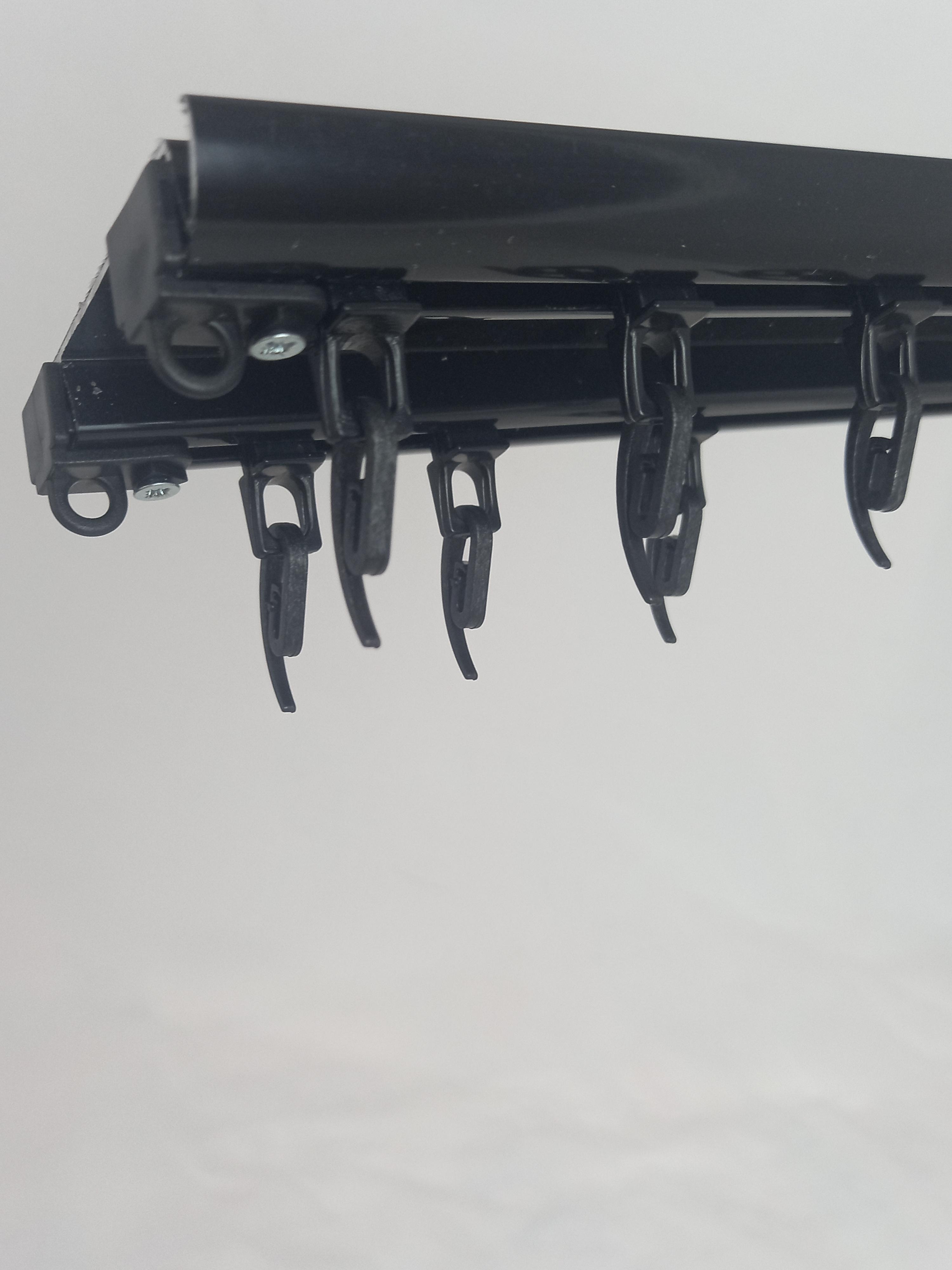 Карниз металевий Orvit DS стельовий/дворядний/посилений/алюмінієвий Чорний матовий 250 см (2112661210)