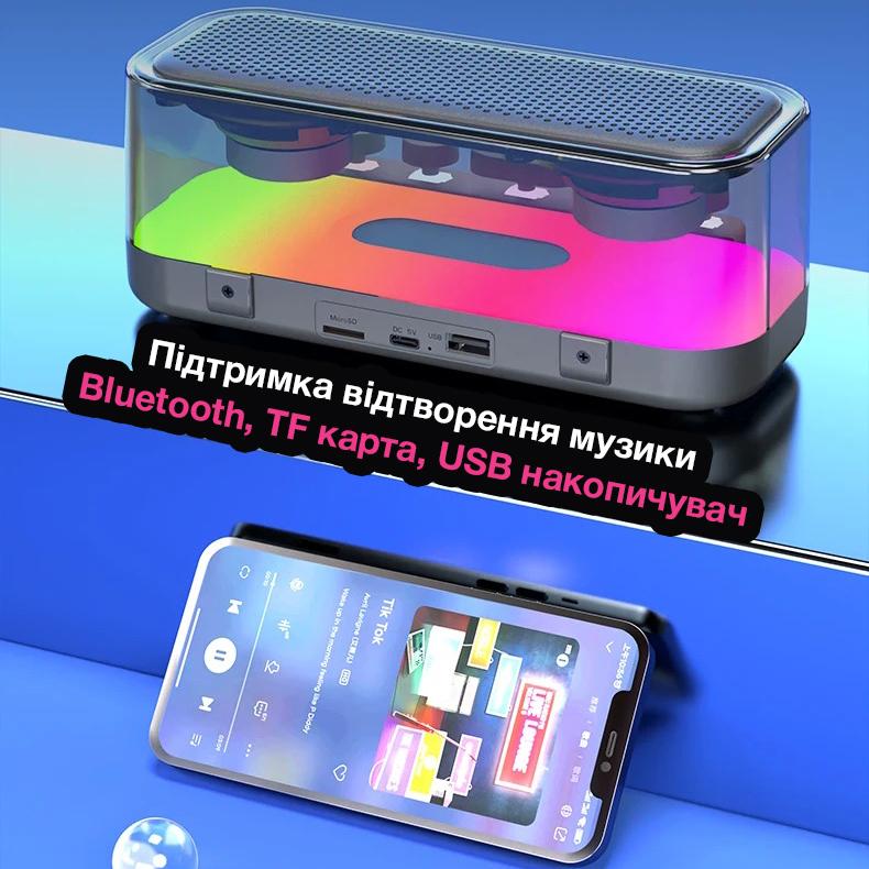 Колонка бездротова портативна EVIO LR Z6 Bluetooth з караоке-системою на 2 мікрофони Чорний - фото 4