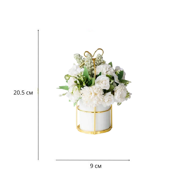 Композиция искусственных цветов в вазоне C00576-1 Белый - фото 6 Композиция искусственных цветов в вазоне C00576-1 Белый - фото 6