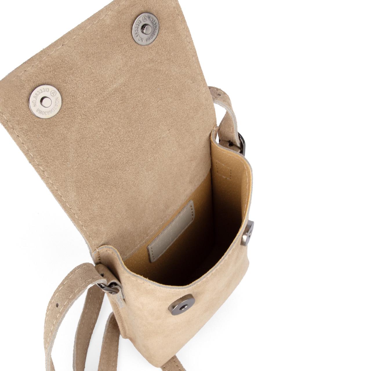 Сумка для телефону жіноча замшева Virginia Conti 03804 Світлий тауп (2629439332) - фото 4 Сумка для телефону жіноча замшева Virginia Conti 03804 Світлий тауп (2629439332) - фото 4