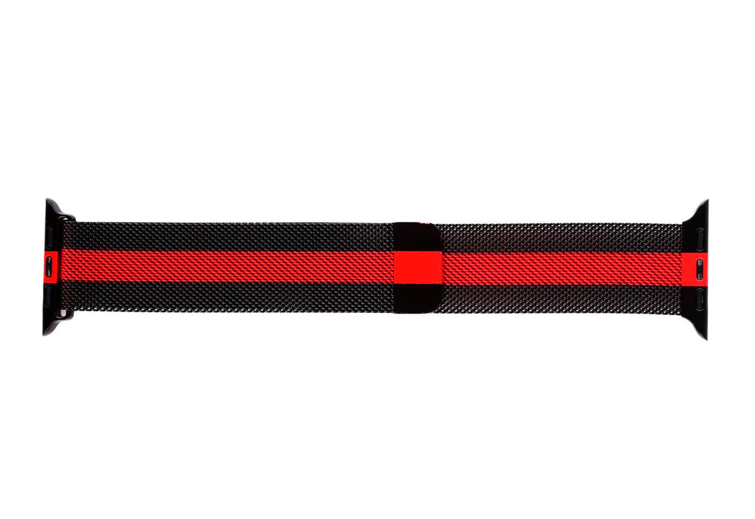 Ремінець для спортивних годинників Armorstandart Milanese Loop Band для Apple Watch All Series 38-40 мм Black/Red (ARM54392)