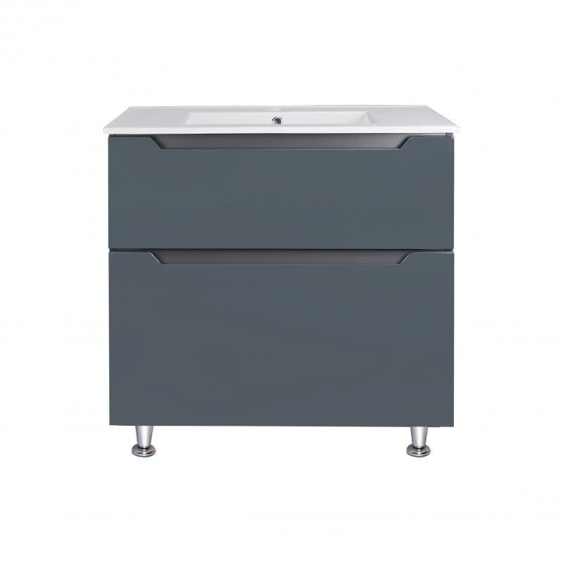 Комплект Q-tap Scorpio тумба напольная/раковина врезная Graphite (QT1471TNВ8023080CG)