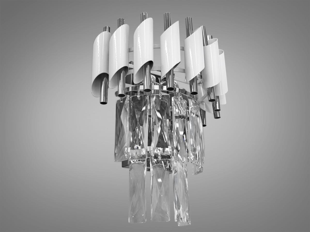 Настінний світильники кришталевий 201202-250WH+CH-LS Білий/Хром (2353007847) - фото 2