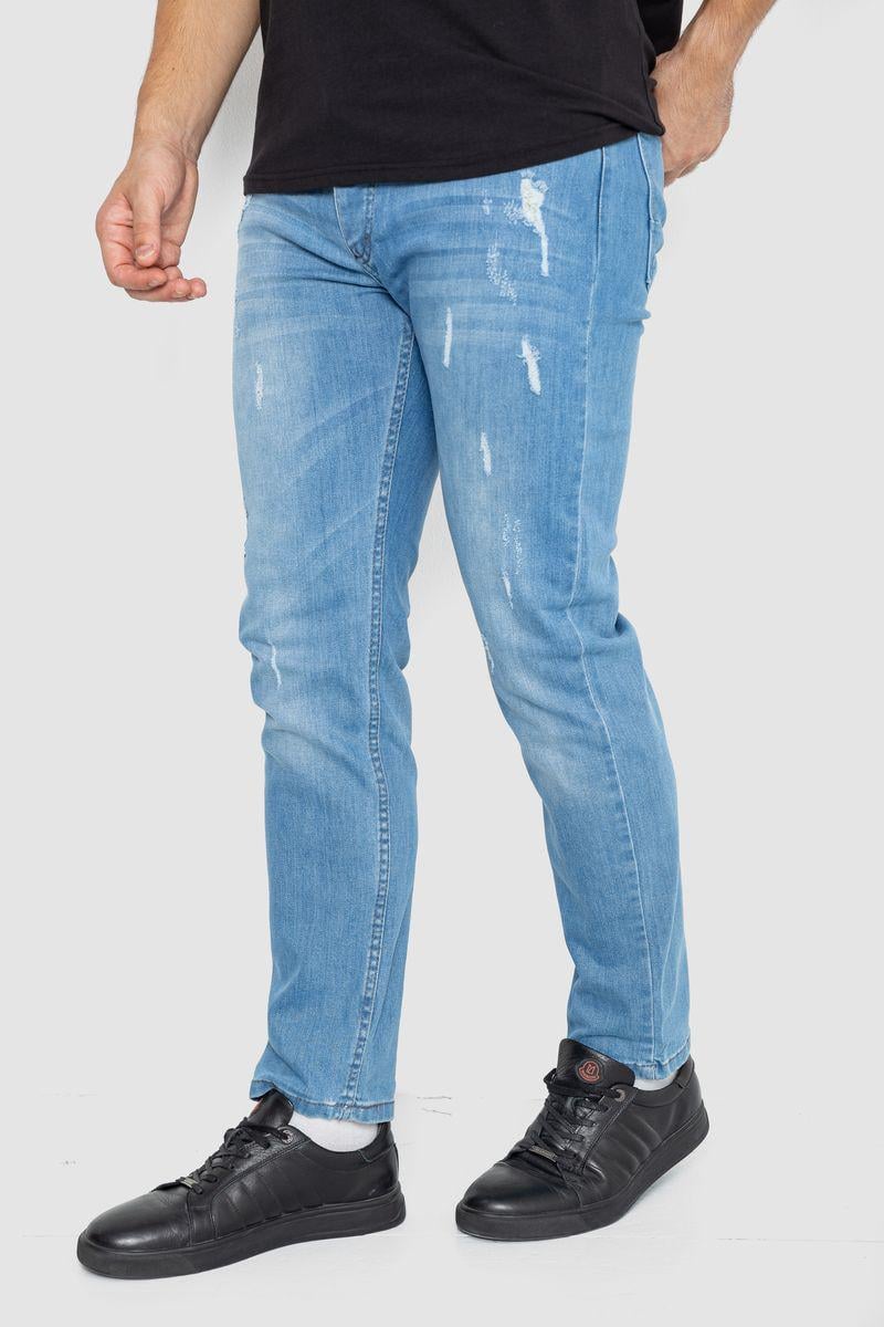 Джинси чоловічі з потертостями Ager р. 31 Блакитний (247R736) - фото 3