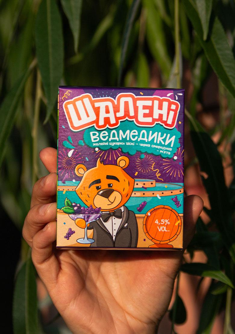 Желейні цукерки з віскі Шалені ведмедики Чорна смородина/Віскі - фото 3