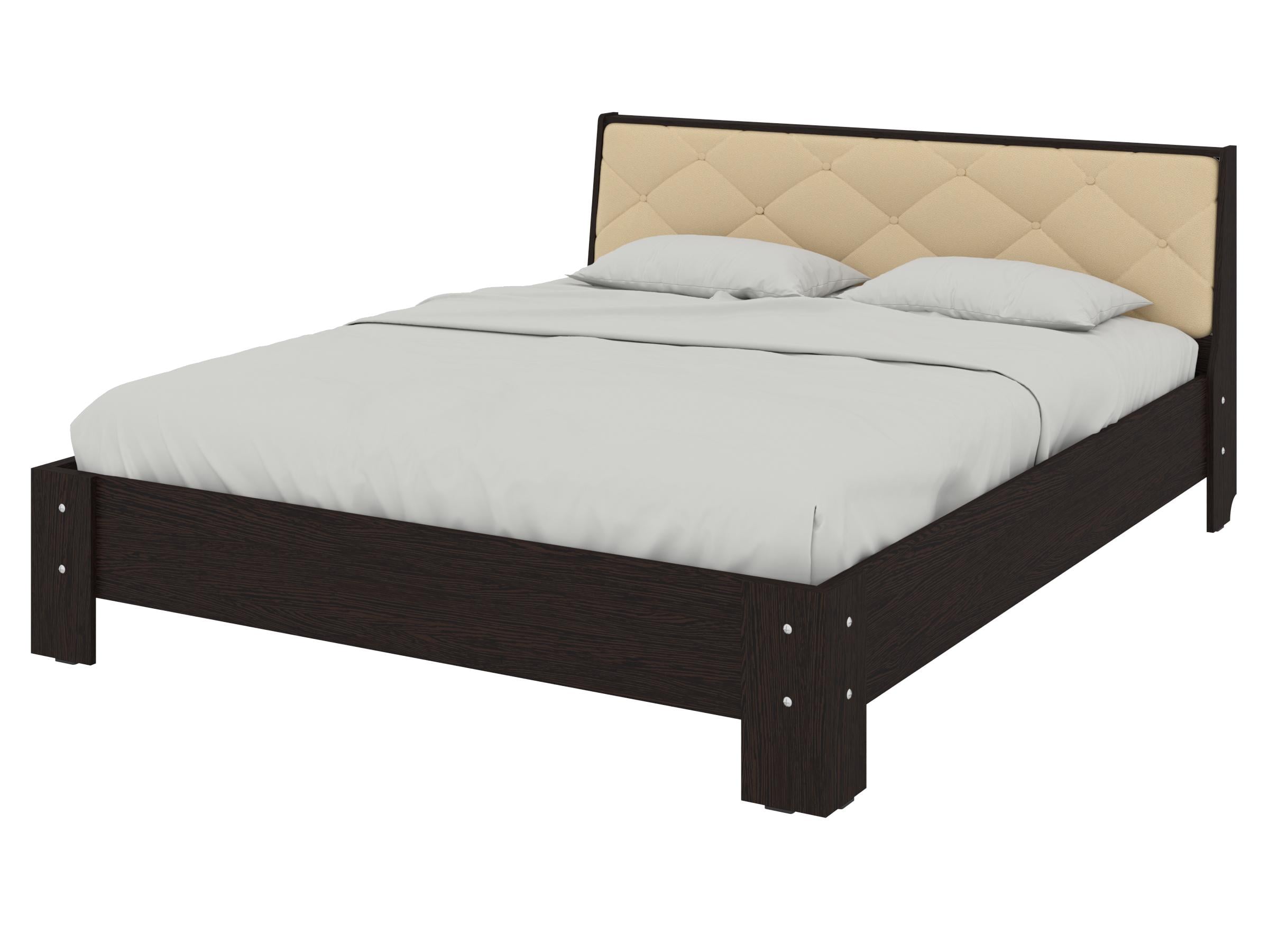 Кровать двуспальная PEHOTIN Кровать-160 Моника 160x200 см Венге/Кофе VIP (PN-100998)