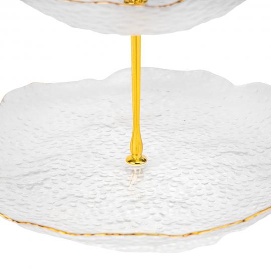 Блюдо 2-х ярусное Elisey Белый гранат стеклянное 24 см Прозрачный (135-81-9219-030) - фото 4