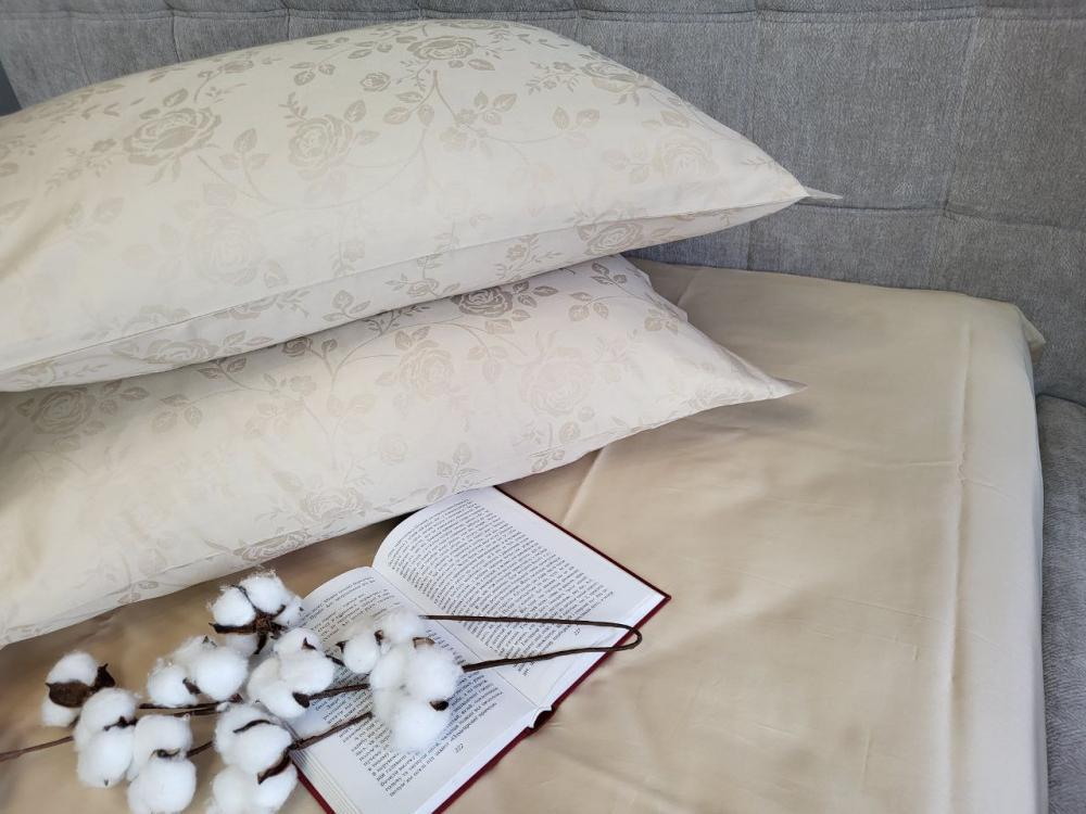 Комплект постельного белья Мир сатин жаккард Premium полуторный/наволочки 50х70/70х70 см Rose Beige (6152) - фото 5 Комплект постельного белья Мир сатин жаккард Premium полуторный/наволочки 50х70/70х70 см Rose Beige (6152) - фото 5