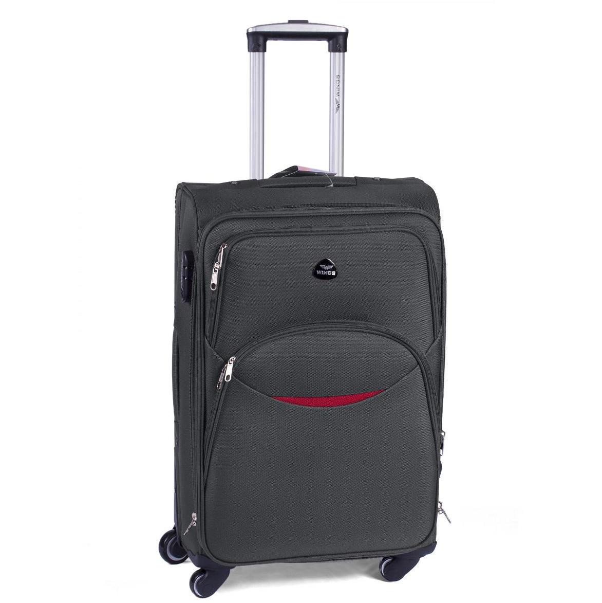 Валіза тканинна середня на 4 колесах Wings 1708 M Сірий - фото 1 Валіза тканинна середня на 4 колесах Wings 1708 M Сірий - фото 1